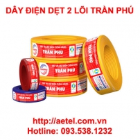 Dây điện dẹt Cu/PVC/PVC Trần Phú VCm-D-2x1.5